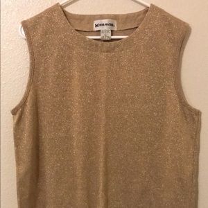 Bob Mackie gold shimmer top